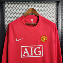 Carregar imagem no visualizador da galeria, Camisa Manchester United Home Manga Longa 07/08 Retrô - Vermelha