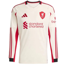 Carregar imagem no visualizador da galeria, Camisa Liverpool Away 25/26 Manga Longa - Creme
